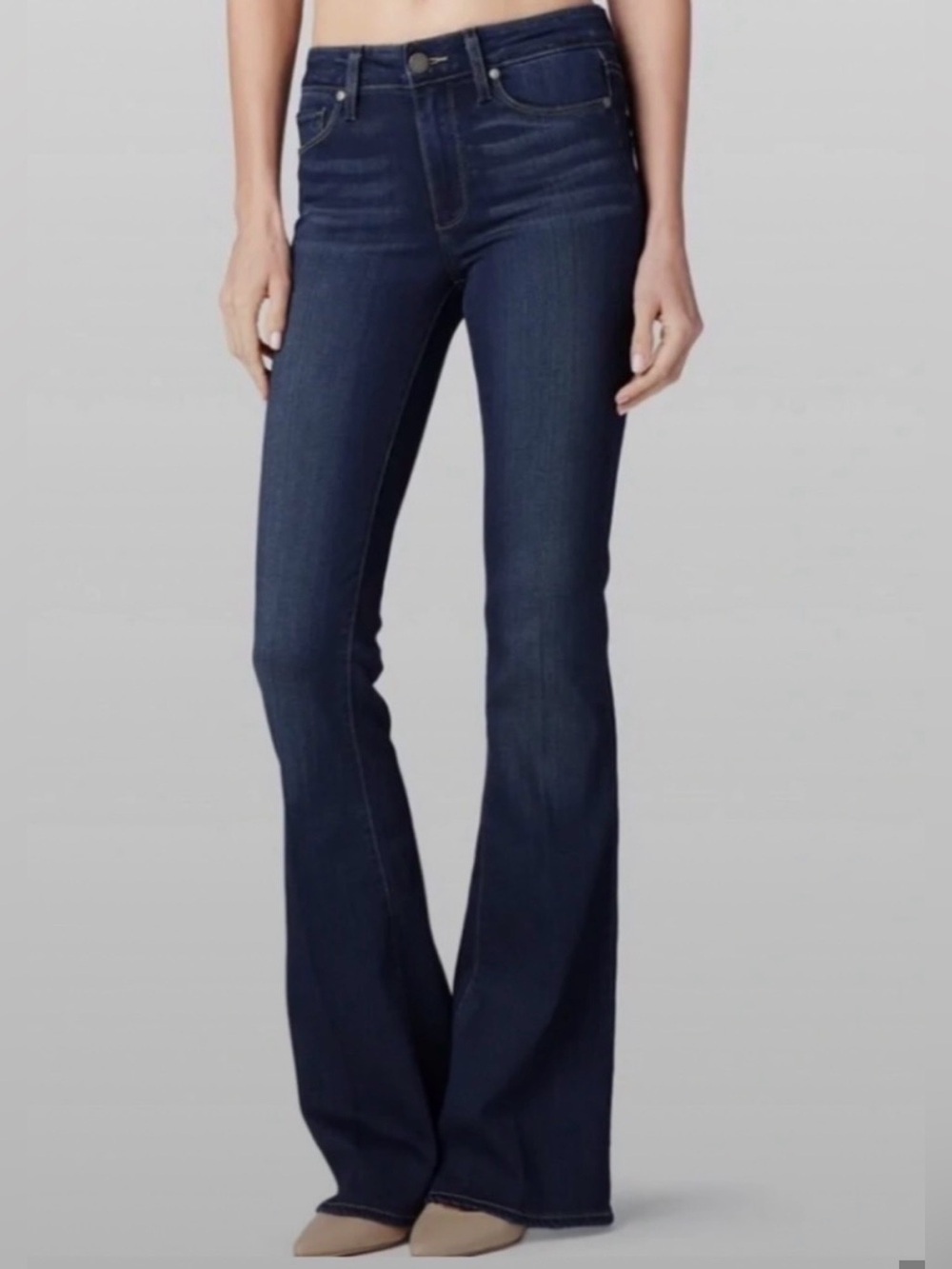 Paige Jeans High-Rise Dark Blue Flare Jeans